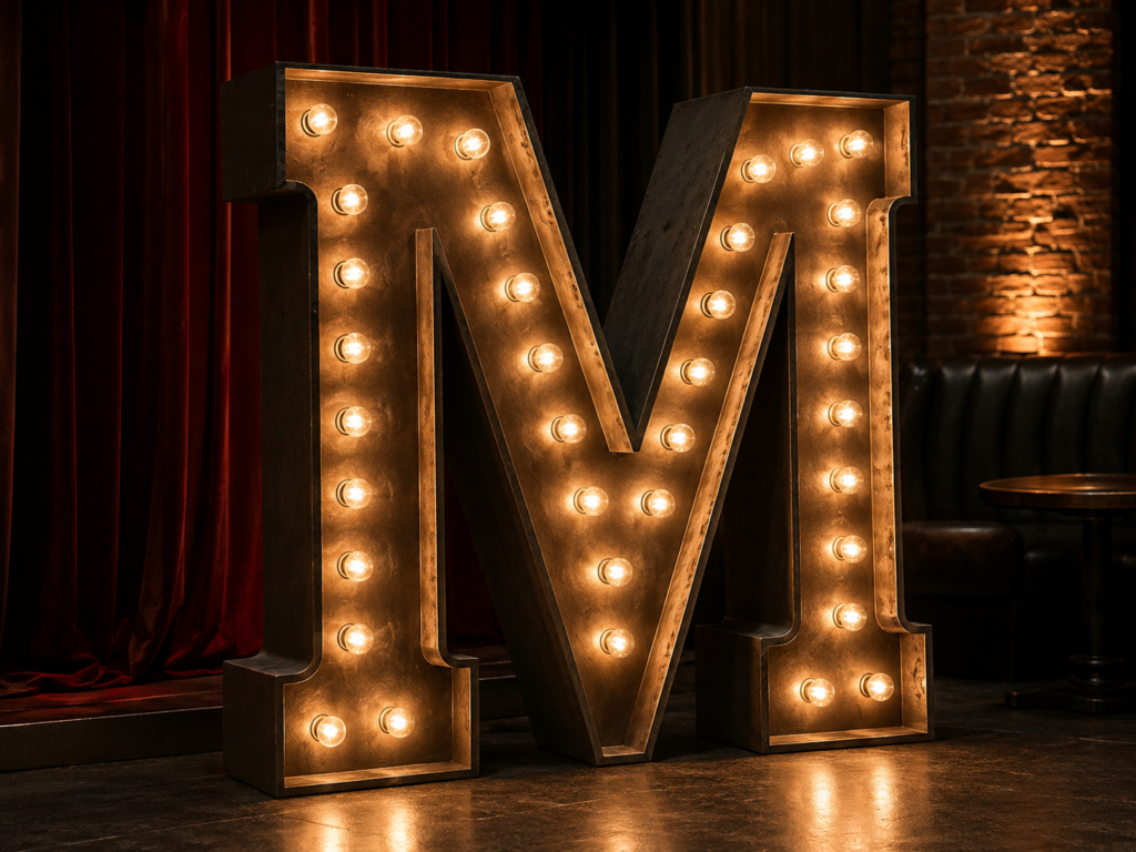 Custom marquee letter signs for event venues, hospitality spaces and visual displays