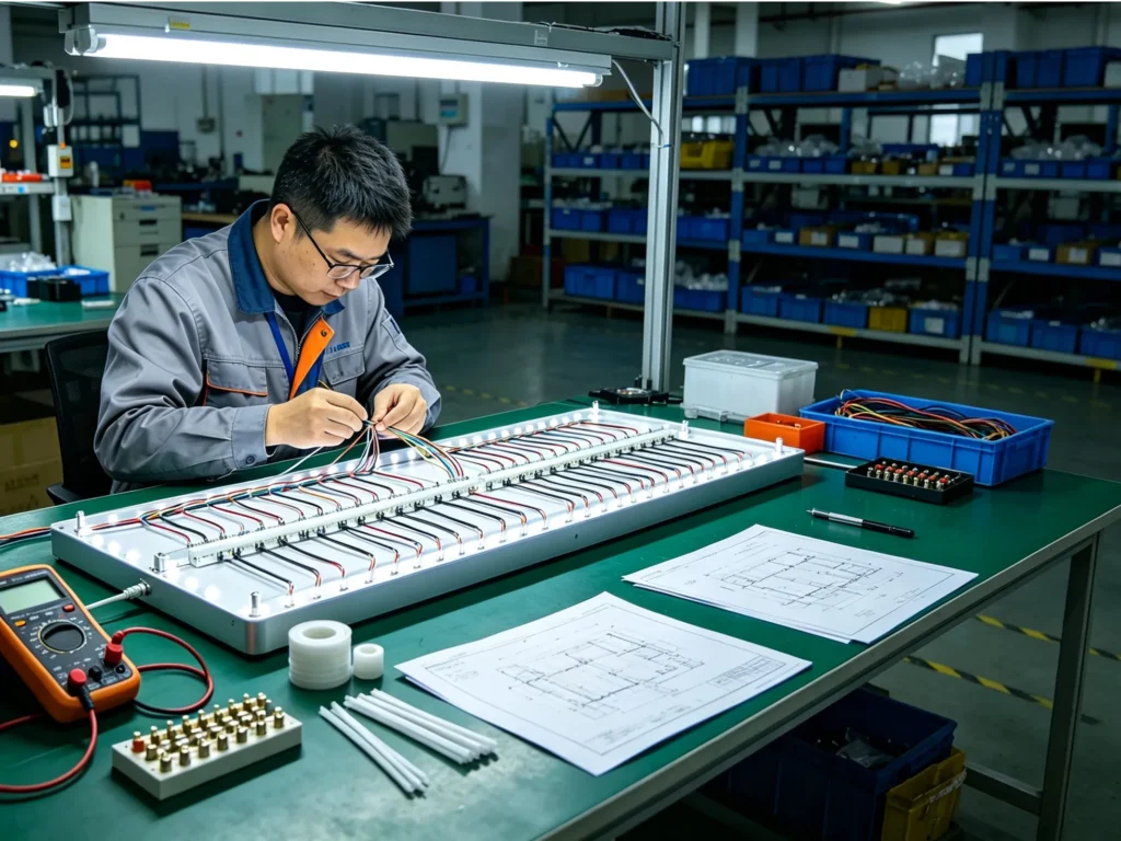 Inspection of illuminated sign components before commercial project delivery