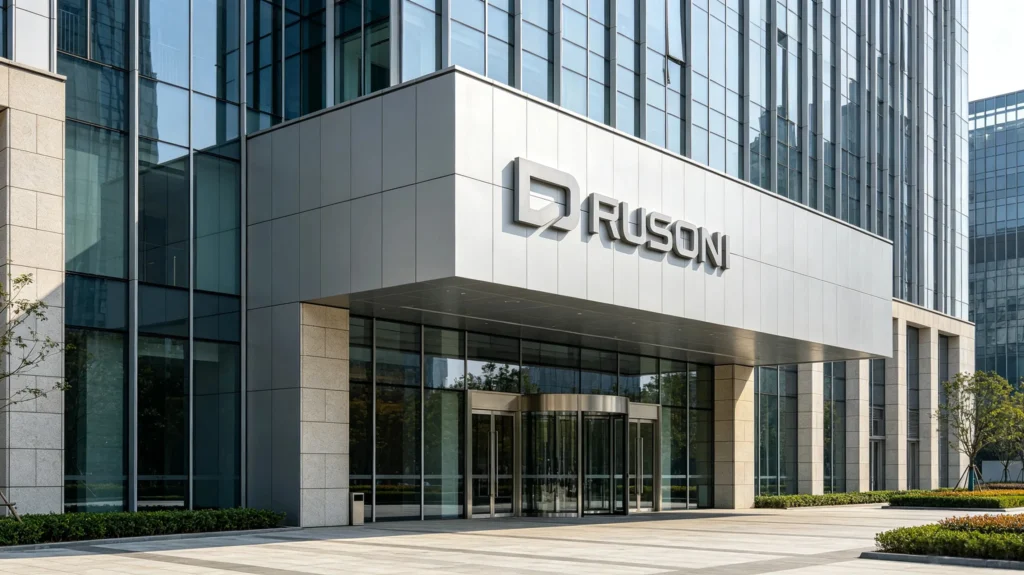 Exterior identity signage installed on a modern commercial building