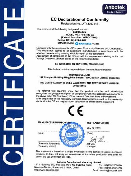 EC declaration of conformity